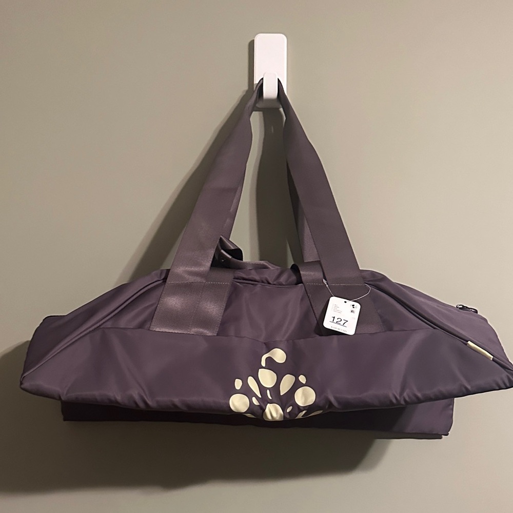 Women's Purple Duffel Bag with Floral Accent - Picture 3 of 7
